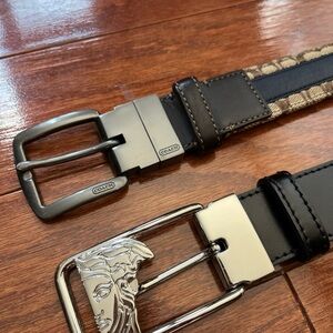 ✅ 2 RARE Vintage Belts + Full Suit! VERSACE Coach Calvin Klein MADE In ITALY🇮🇹